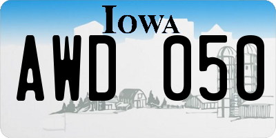 IA license plate AWD050