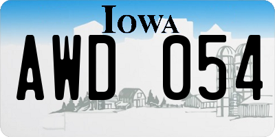 IA license plate AWD054
