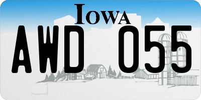 IA license plate AWD055
