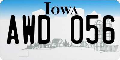 IA license plate AWD056