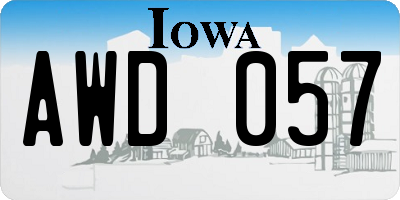 IA license plate AWD057