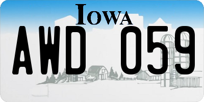 IA license plate AWD059