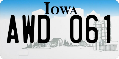 IA license plate AWD061