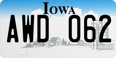 IA license plate AWD062