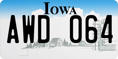 IA license plate AWD064