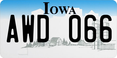 IA license plate AWD066
