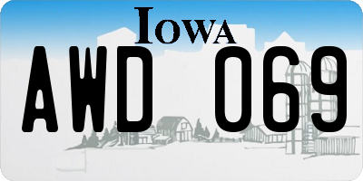 IA license plate AWD069