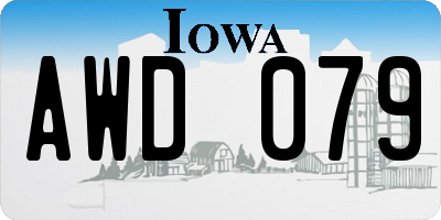 IA license plate AWD079
