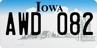 IA license plate AWD082