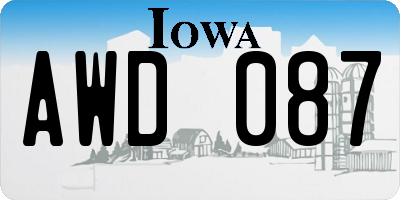 IA license plate AWD087