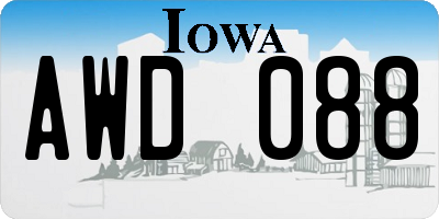 IA license plate AWD088