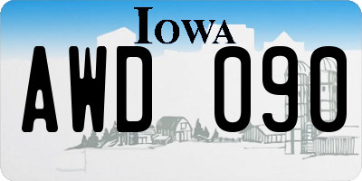 IA license plate AWD090