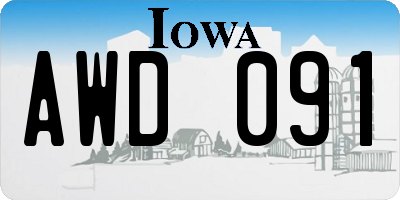 IA license plate AWD091