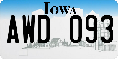IA license plate AWD093