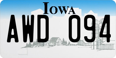 IA license plate AWD094