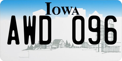 IA license plate AWD096