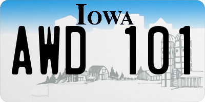 IA license plate AWD101