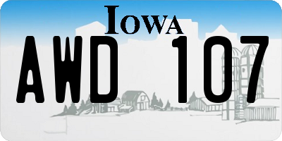 IA license plate AWD107