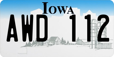 IA license plate AWD112