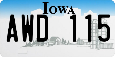 IA license plate AWD115