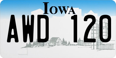 IA license plate AWD120