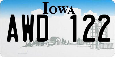 IA license plate AWD122
