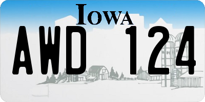 IA license plate AWD124