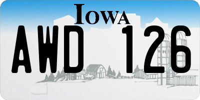 IA license plate AWD126