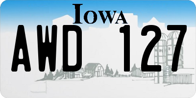 IA license plate AWD127