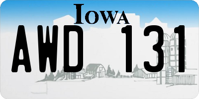 IA license plate AWD131