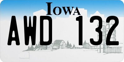 IA license plate AWD132