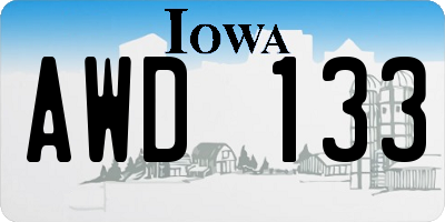 IA license plate AWD133
