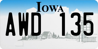 IA license plate AWD135