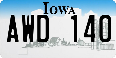 IA license plate AWD140