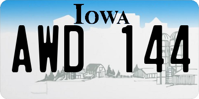 IA license plate AWD144