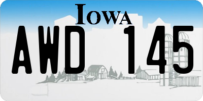 IA license plate AWD145