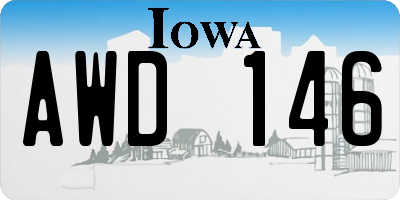 IA license plate AWD146