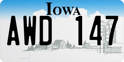 IA license plate AWD147