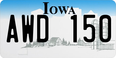 IA license plate AWD150