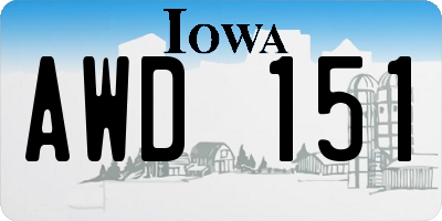 IA license plate AWD151