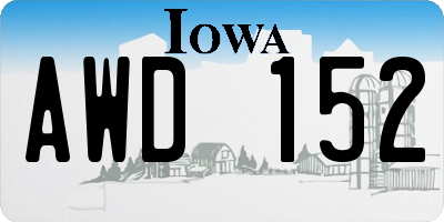 IA license plate AWD152