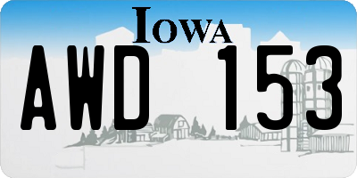 IA license plate AWD153