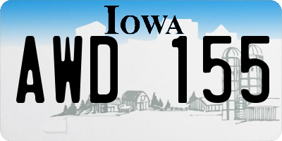 IA license plate AWD155