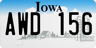 IA license plate AWD156