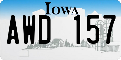 IA license plate AWD157