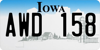 IA license plate AWD158