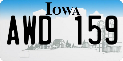 IA license plate AWD159