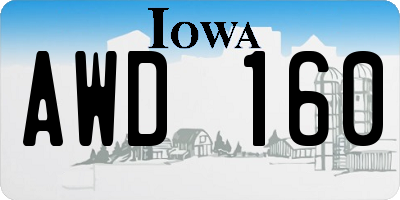 IA license plate AWD160