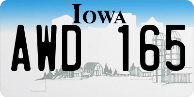IA license plate AWD165