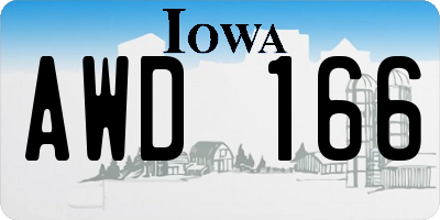 IA license plate AWD166